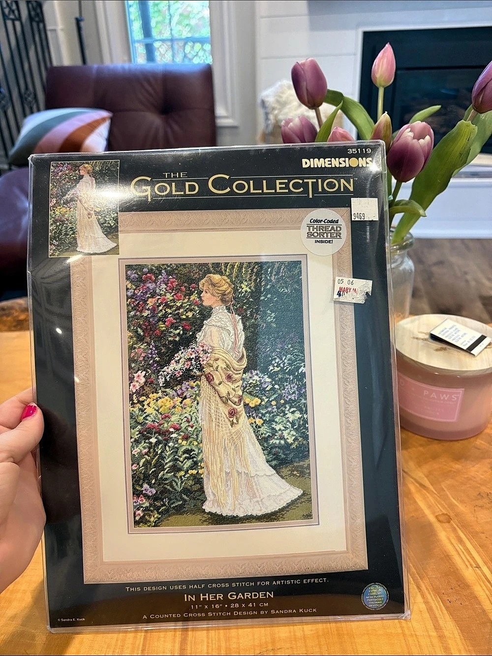 Dimensions In Her Garden Floral Counted Cross Stitch Kit, 11”x16”